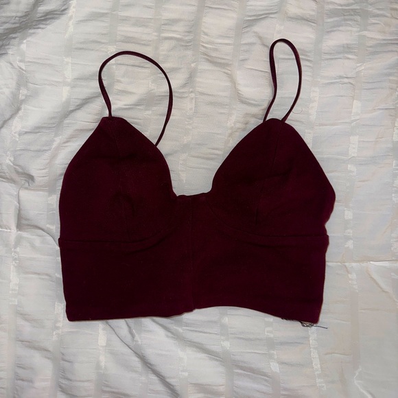 Burgundy bralette crop top - Picture 1 of 2